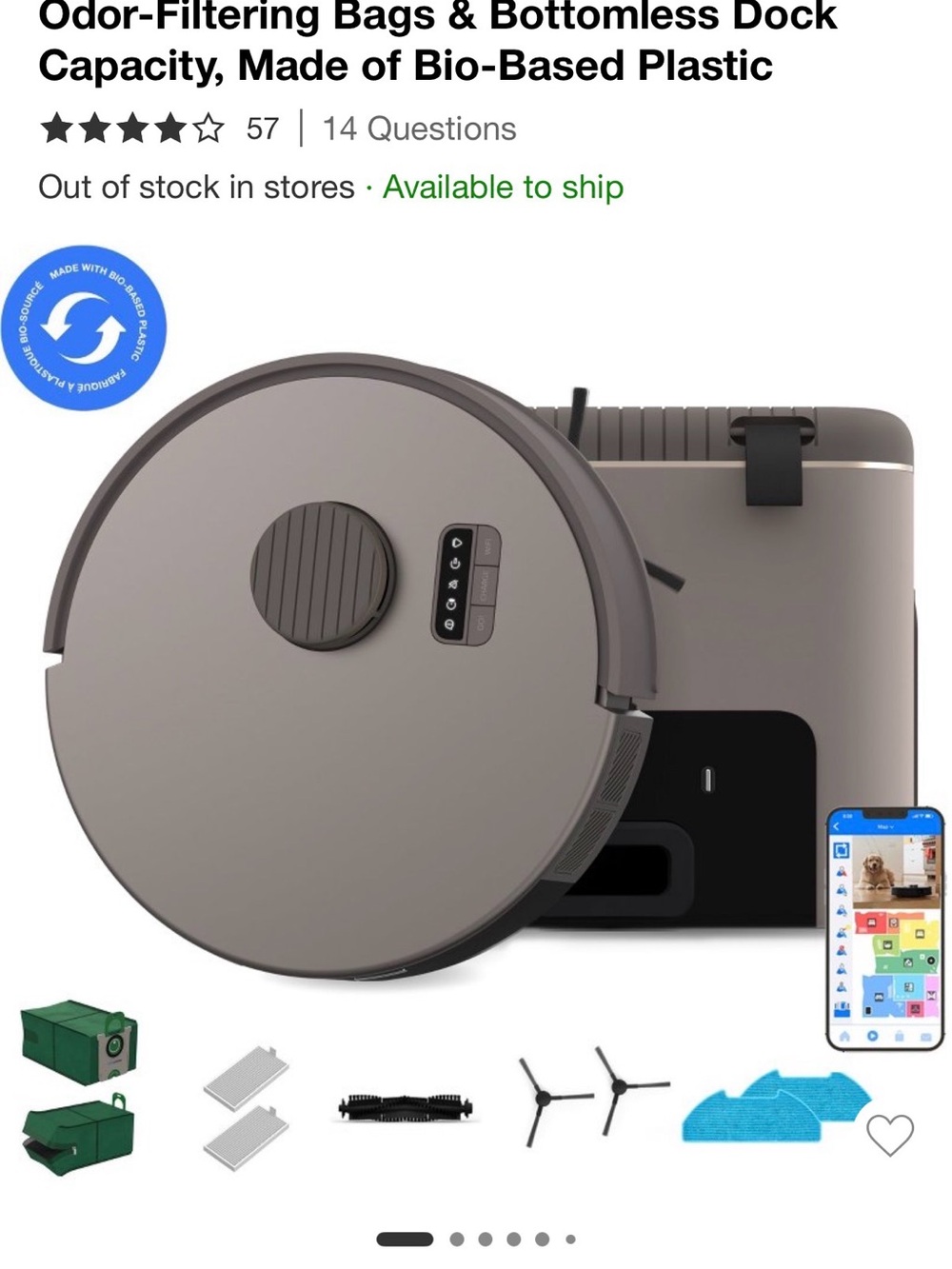 bObsweep Bio Self-Emptying Robot Vacuum & Mop